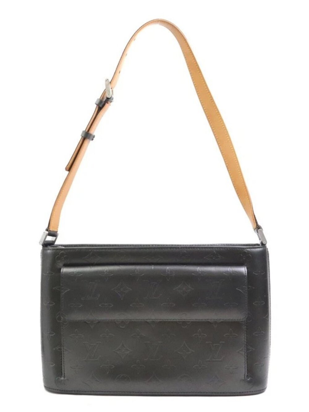 LOUIS VUITTON Monogram Matte Alston Shoulder Bag Gray Black